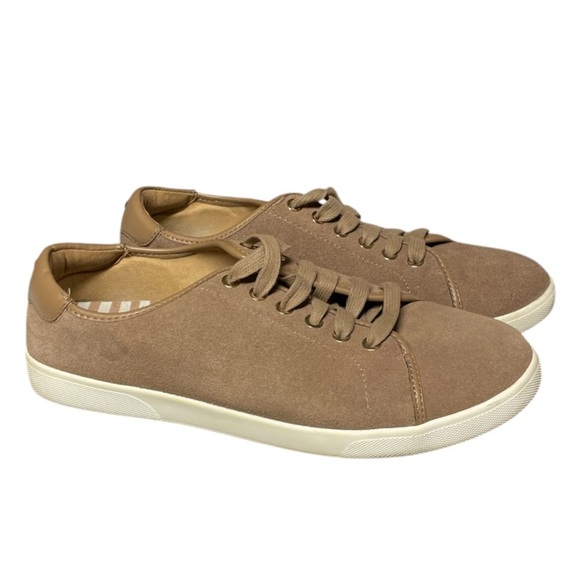 Vionic Shoes - Vionic Sunny Brinley Tan Sneaker Water Resistant Suede Lace Up Size 9.5 Wide